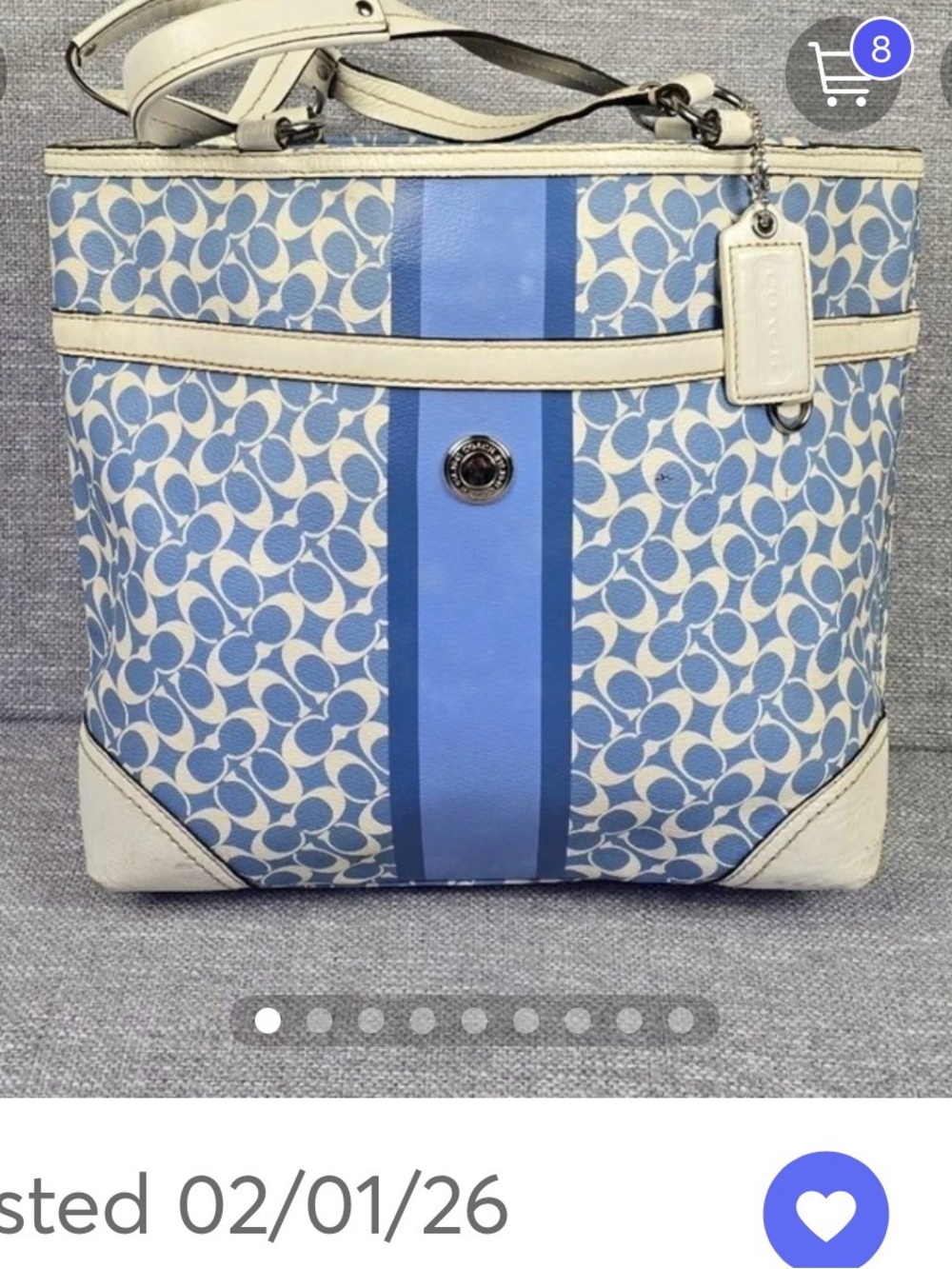 Coach Heritage Chelsea Tote in Blue and White